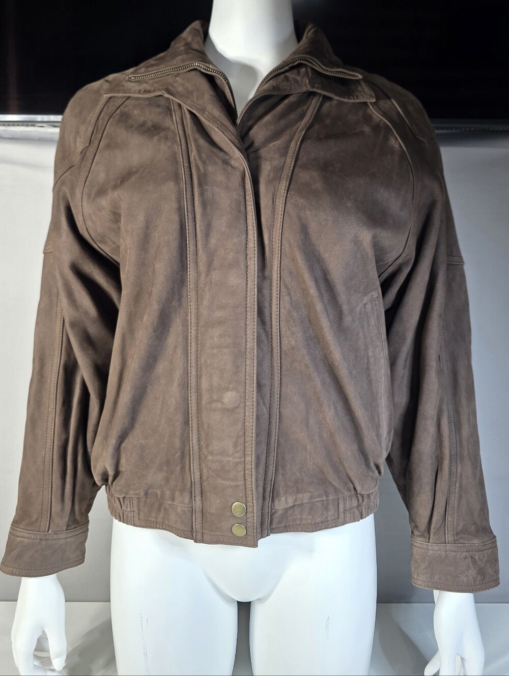 Wilsons Vintage Adventure Bound Lined Suede Leather Bomber Jacket Size Small
